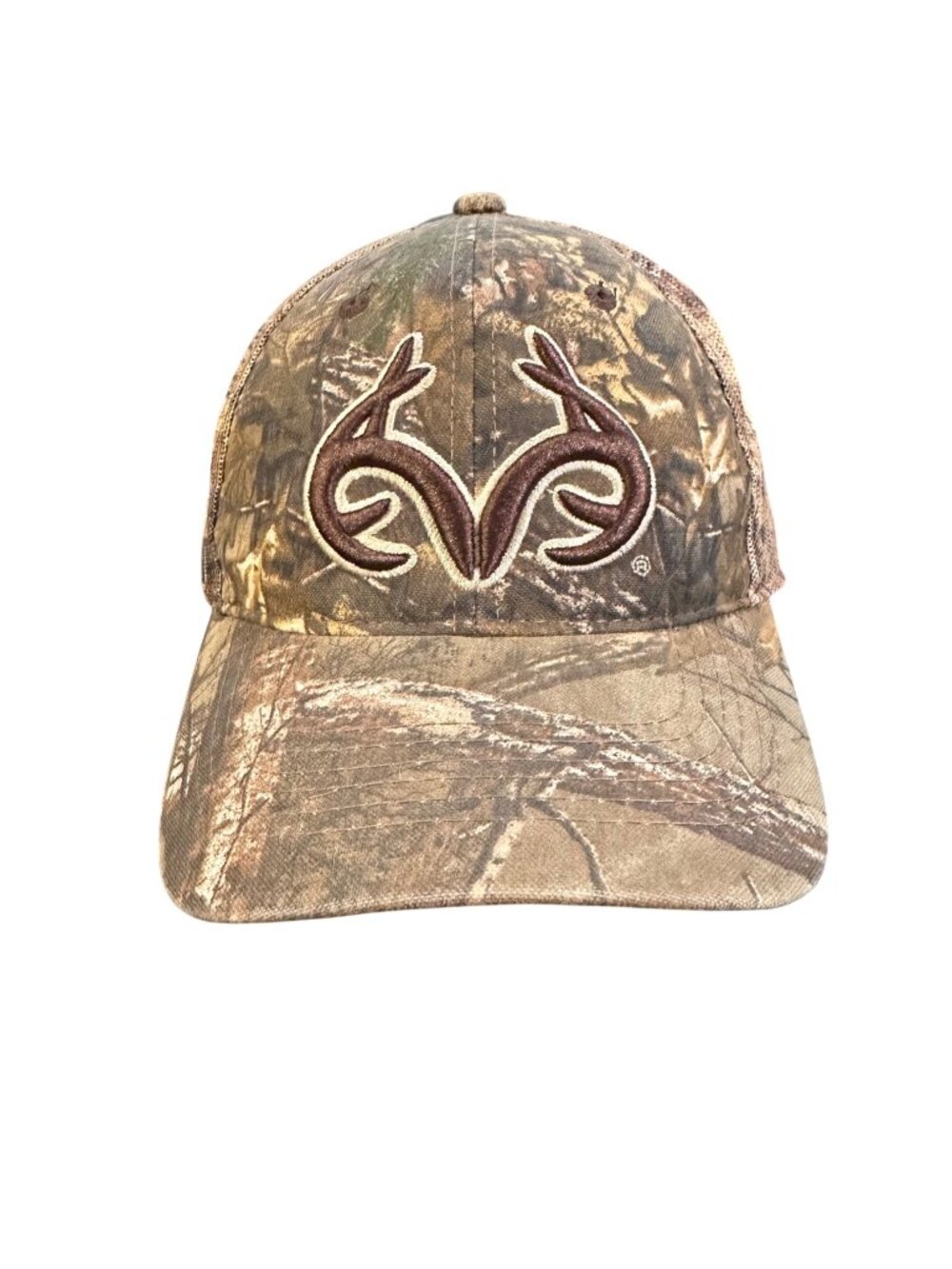 Realtree Camouflage Adjustable Mesh-Back Hat With Embroidered Antler Logo